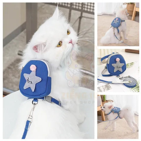 Dây dắt + Ba Lô Love Star - Dây dắt cho chó mèo, thú cưng - Hàng chuẩn loại 1 -  Ziềng iu Petshop