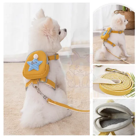Dây dắt + Ba Lô Love Star - Dây dắt cho chó mèo, thú cưng - Hàng chuẩn loại 1 -  Ziềng iu Petshop