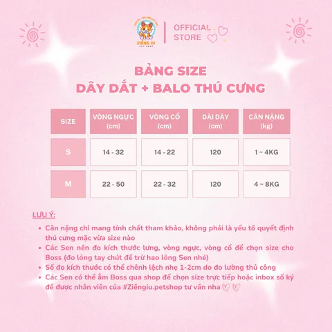 Dây dắt + Ba Lô Love Star - Dây dắt cho chó mèo, thú cưng - Hàng chuẩn loại 1 -  Ziềng iu Petshop
