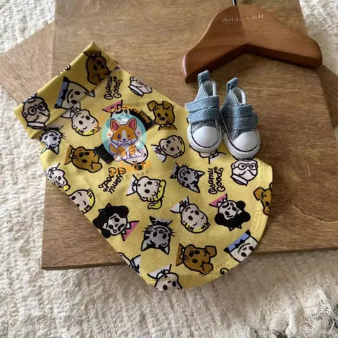 Áo Sơmi Hoạt Hình Cartoon (Tặng kẹp nơ) cho thú cưng - Áo, váy cho chó mèo, thú cưng - Ziềng iu Petshop
