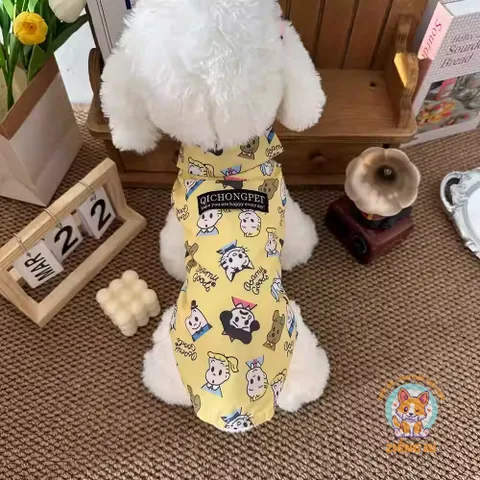 Áo Sơmi Hoạt Hình Cartoon (Tặng kẹp nơ) cho thú cưng - Áo, váy cho chó mèo, thú cưng - Ziềng iu Petshop