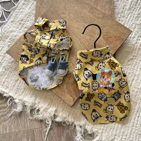 Áo Sơmi Hoạt Hình Cartoon (Tặng kẹp nơ) cho thú cưng - Áo, váy cho chó mèo, thú cưng - Ziềng iu Petshop