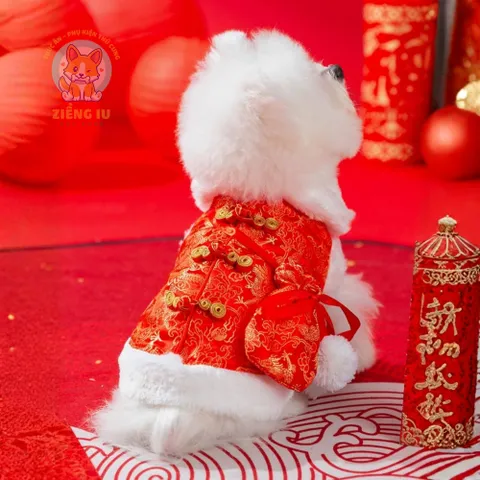 Áo Tết Đại Cát Đại Lợi (Tặng kẹp nơ), Áo Tết cho thú cưng - Áo, váy cho chó mèo, thú cưng - Ziềng iu Petshop