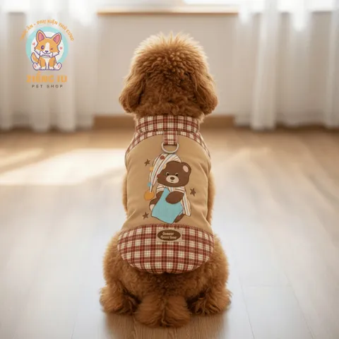 Áo Khoác Gummy Bear lót lông (Tặng kẹp nơ) cho thú cưng - Áo, váy cho chó mèo, thú cưng - Ziềng iu Petshop