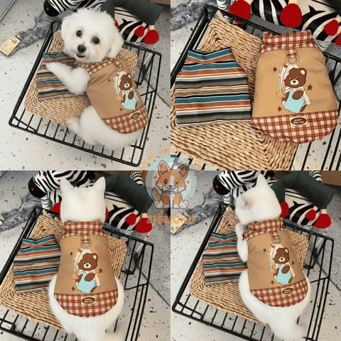 Áo Khoác Gummy Bear lót lông (Tặng kẹp nơ) cho thú cưng - Áo, váy cho chó mèo, thú cưng - Ziềng iu Petshop