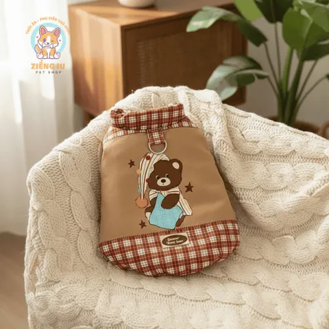 Áo Khoác Gummy Bear lót lông (Tặng kẹp nơ) cho thú cưng - Áo, váy cho chó mèo, thú cưng - Ziềng iu Petshop