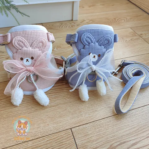 Dây dắt nơ voan Thỏ Ngọc - Dây dắt cho chó mèo, dây dắt thú cưng - Ziềng iu Petshop