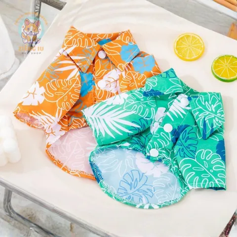 Áo Sơmi Tropical (Tặng kẹp nơ) cho thú cưng - Áo, váy cho chó mèo, thú cưng - Ziềng iu Petshop