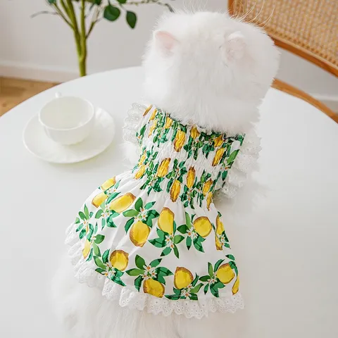 Váy Chanh Vàng cho thú cưng (Tặng kẹp nơ) - Áo, váy cho chó mèo, thú cưng - Ziềng iu Petshop