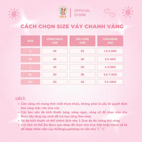 Váy Chanh Vàng cho thú cưng (Tặng kẹp nơ) - Áo, váy cho chó mèo, thú cưng - Ziềng iu Petshop