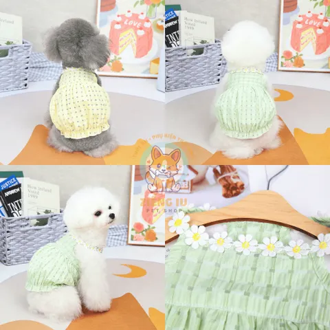 Váy Hoa Cúc (Tặng kẹp nơ) - Áo, váy cho chó mèo, thú cưng - Ziềng iu Petshop