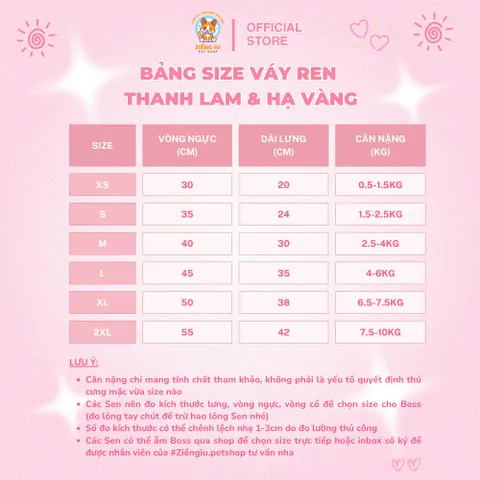 Váy ren lưới Thanh Lam & Hạ Vàng (Tặng kẹp nơ) - Áo, váy cho chó mèo, thú cưng - Ziềng iu Petshop
