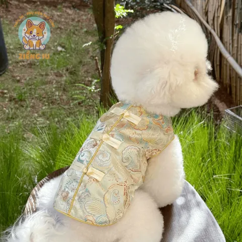 Áo gấm Wàng Thượng cho thú cưng (Tặng kẹp nơ) - Áo, váy cho chó mèo, thú cưng - Ziềng iu Petshop