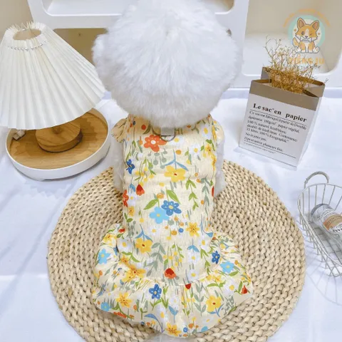 Váy Hoa Xinh (Có Size Lớn) cho thú cưng - Tặng kẹp nơ nhỏ - Áo, váy cho chó mèo, thú cưng - Ziềng iu Petshop