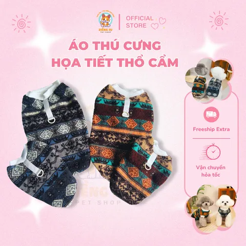 Áo thú cưng họa tiết thổ cẩm - Áo cho chó mèo, thú cưng - Ziềng iu Petshop
