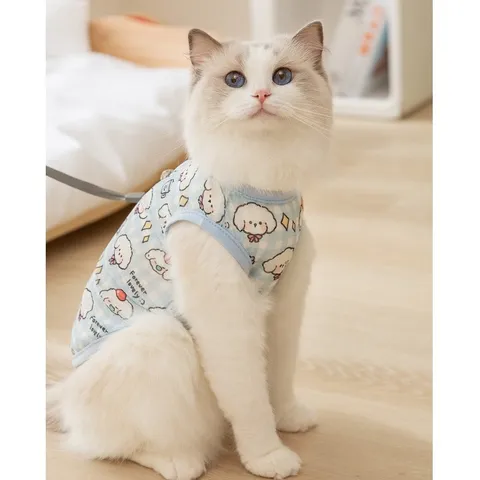 (CÓ SIZE LỚN) Áo thun hè Lovely Blue - Áo, váy cho chó mèo, thú cưng - Ziềng iu Petshop