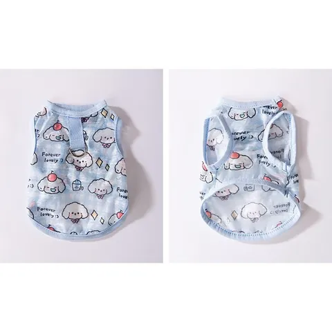 (CÓ SIZE LỚN) Áo thun hè Lovely Blue - Áo, váy cho chó mèo, thú cưng - Ziềng iu Petshop