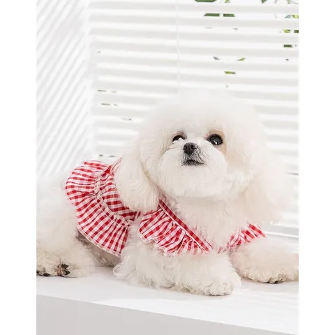 Váy công chúa Scotland nơ đỏ (Tặng kẹp nơ) cho thú cưng - Áo, váy cho chó mèo, thú cưng - Ziềng iu Petshop