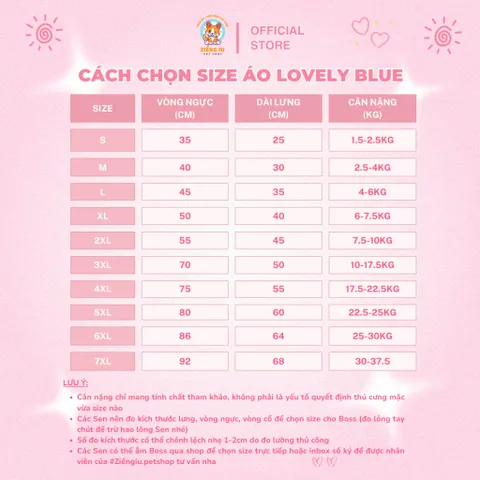 (CÓ SIZE LỚN) Áo thun hè Lovely Blue - Áo, váy cho chó mèo, thú cưng - Ziềng iu Petshop