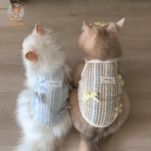 Áo nơ xinh (Tặng kẹp nơ) cho thú cưng - Áo, váy cho chó mèo, thú cưng - Ziềng iu Petshop