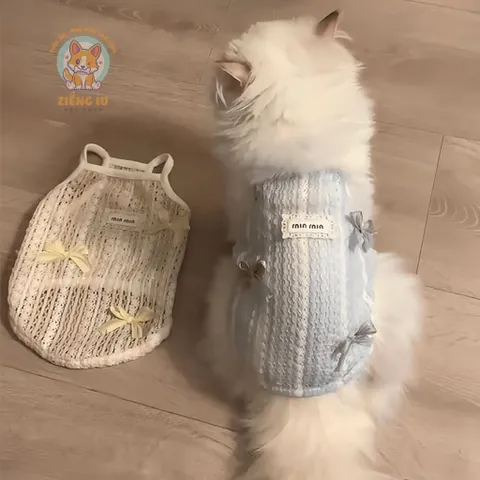 Áo nơ xinh (Tặng kẹp nơ) cho thú cưng - Áo, váy cho chó mèo, thú cưng - Ziềng iu Petshop