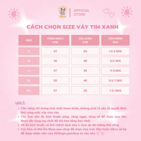 Váy 2 dây tim xanh (Tặng kẹp nơ) - Áo, váy cho chó mèo, thú cưng - Ziềng iu Petshop