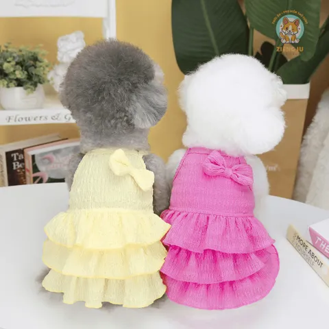 Váy Nơ Bèo Xòe Tầng (Tặng kẹp nơ) cho thú cưng - Áo, váy cho chó mèo, thú cưng - Ziềng iu Petshop