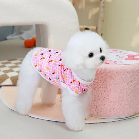 Áo thun kẻ ô Chống Rụng Lông Cho Chó Mèo - Áo, váy cho chó mèo, thú cưng - Ziềng iu Petshop