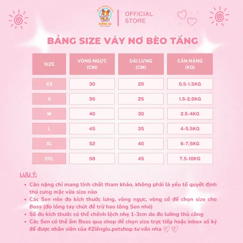 Váy Nơ Bèo Xòe Tầng (Tặng kẹp nơ) cho thú cưng - Áo, váy cho chó mèo, thú cưng - Ziềng iu Petshop