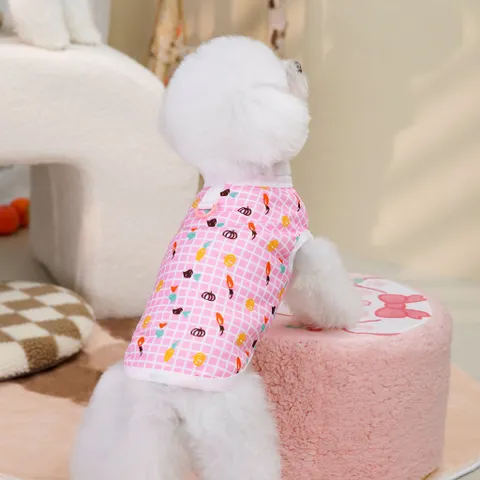 Áo thun kẻ ô Chống Rụng Lông Cho Chó Mèo - Áo, váy cho chó mèo, thú cưng - Ziềng iu Petshop