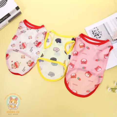 (CÓ SIZE LỚN) Áo Lưới Hè Chống Rụng Lông Cho Chó Mèo - Áo, váy cho chó mèo, thú cưng - Ziềng iu Petshop