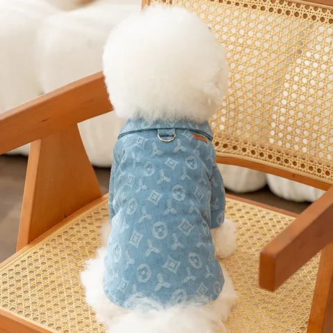 Áo sơmi jeans/denim Lucky cho pet - Áo, váy cho chó mèo, thú cưng - Ziềng iu Petshop