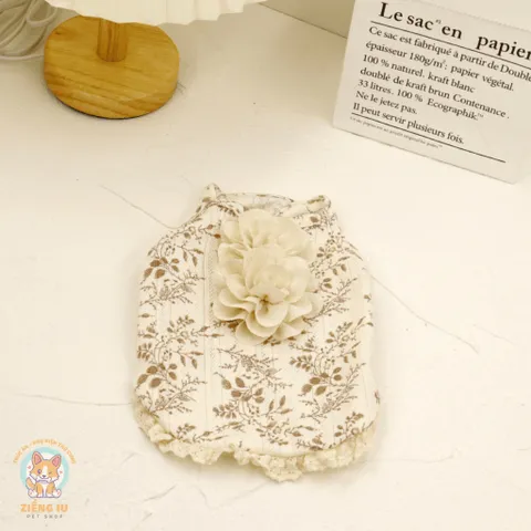 Váy Hoa Vintage Roman (Tặng kẹp nơ) cho thú cưng - Áo, váy cho chó mèo, thú cưng - Ziềng iu Petshop