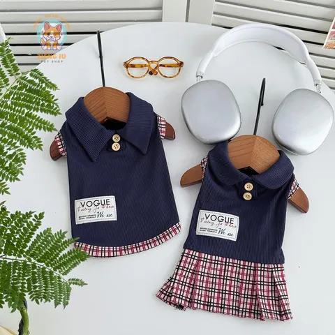 Áo/Váy Học Đường Thanh Lịch (Tặng kẹp nơ) cho thú cưng - Áo, váy cho chó mèo, thú cưng - Ziềng iu Petshop