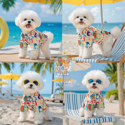 Áo sơmi Puppy (Tặng kẹp nơ) cho thú cưng - Áo, váy cho chó mèo, thú cưng - Ziềng iu Petshop