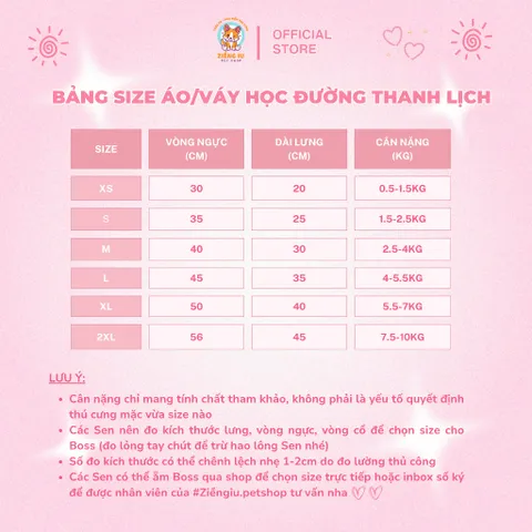 Áo/Váy Học Đường Thanh Lịch (Tặng kẹp nơ) cho thú cưng - Áo, váy cho chó mèo, thú cưng - Ziềng iu Petshop