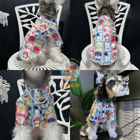 Áo sơmi Puppy (Tặng kẹp nơ) cho thú cưng - Áo, váy cho chó mèo, thú cưng - Ziềng iu Petshop