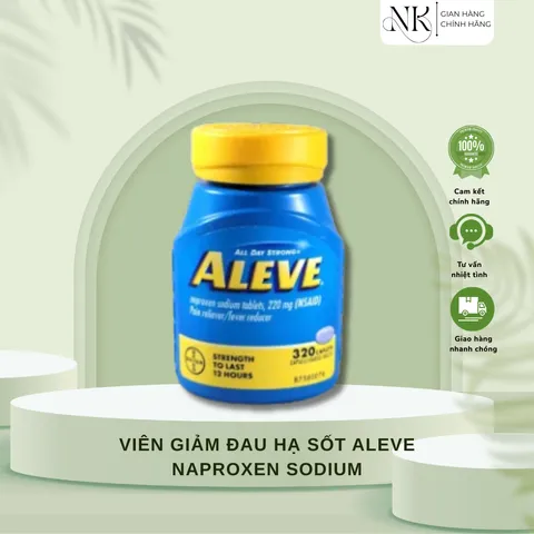 (HÀNG CHÍNH HÃNG MỸ) VIÊN GIẢM ĐAU HẠ SỐT ALEVE NAPROXEN SODIUM 320 viên