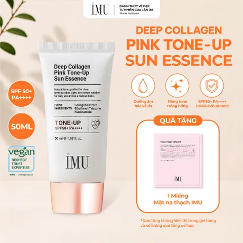 Kem Chống Nắng IMU Deep Collagen Pink Tone-Up Sun Essence SPF50+ PA++++ 50ml – Mỏng Nhẹ, Thấm Nhanh, Không Nhờn