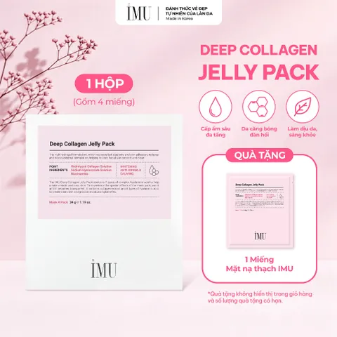 Mặt Nạ Thạch IMU Deep Collagen Jelly Pack Cấp Ẩm, Phục Hồi, Dưỡng Sáng, Ngừa Lão Hóa Mờ Nhăn 34g