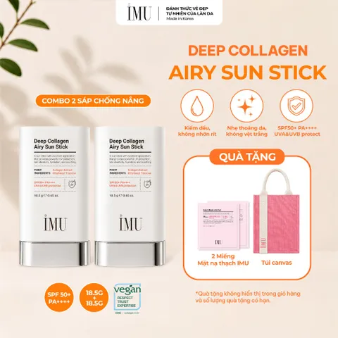 Sáp Chống Nắng Vegan Thỏi IMU Deep Collagen Sun Stick 18.5g SPF50+ PA++++,Kiềm Dầu, Cấp Ẩm, Mỏng Nhẹ