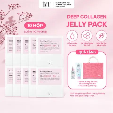 Combo 10 Hộp Mặt Nạ Thạch IMU Deep Collagen Jelly Pack Cấp Ẩm Phục Hồi Dưỡng Sáng Ngừa Lão Hóa Mờ Nhăn