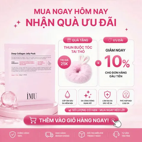 Combo 10 Hộp Mặt Nạ Thạch IMU Deep Collagen Jelly Pack Cấp Ẩm Phục Hồi Dưỡng Sáng Ngừa Lão Hóa Mờ Nhăn