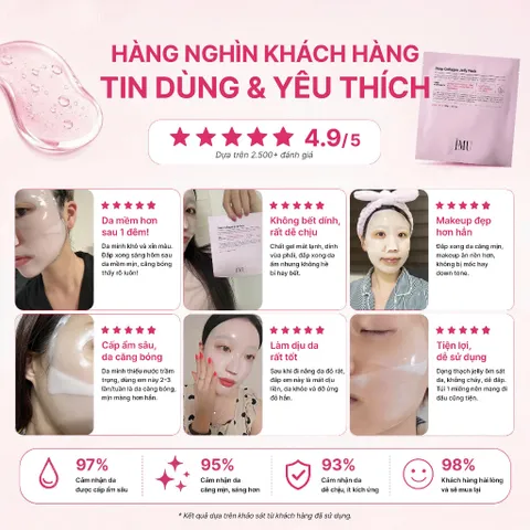 Combo 2 Hộp Mặt Nạ Thạch IMU Deep Collagen Jelly Pack Cấp Ẩm, Phục Hồi, Dưỡng Sáng, Ngừa Lão Hóa