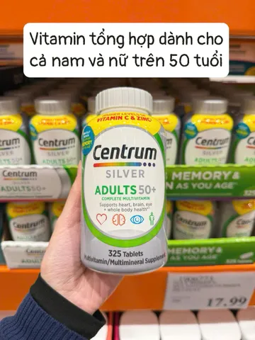 (HÀNG CHÍNH HÃNG MỸ) VIÊN UỐNG VITAMIN TỔNG HỢP CHO NAM VÀ NỮ TRÊN 50 CENTRUM SILVER ADULT 50+ 325 viên