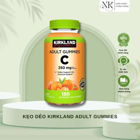 (HÀNG CHÍNH HÃNG MỸ) KẸO DẺO VITAMIN C KIRKLAND ADULT GUMMIES C