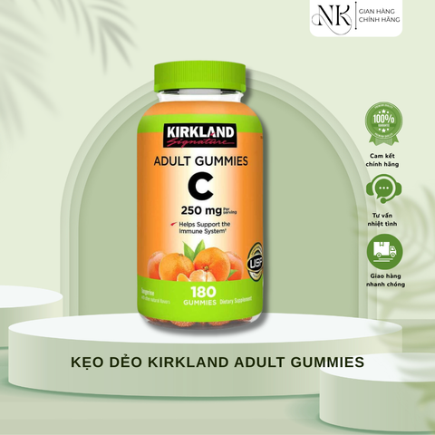 (HÀNG CHÍNH HÃNG MỸ) KẸO DẺO VITAMIN C KIRKLAND ADULT GUMMIES C