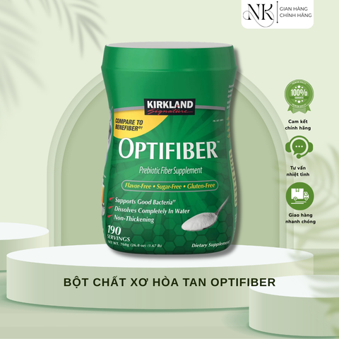 (HÀNG CHÍNH HÃNG MỸ) BỘT CHẤT XƠ HÒA TAN OPTIFIBER KIRKLAND 760g