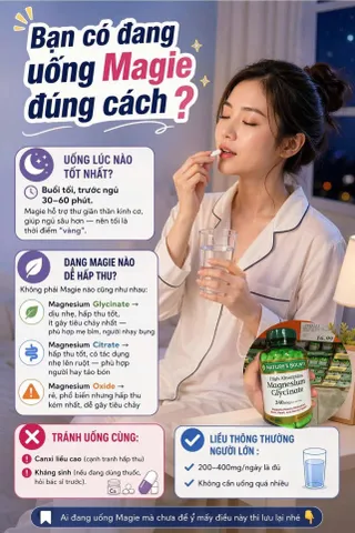 (HÀNG CHÍNH HÃNG MỸ) VIÊN UỐNG MAGNESIUM GLYCINATE 240MG NATURE'S BOUNTY 180 viên