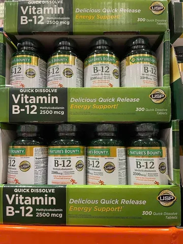 (HÀNG CHÍNH HÃNG MỸ) VIÊN UỐNG VITAMIN B-12 NATURE’A BOUNTY 2500mcg 300 viên